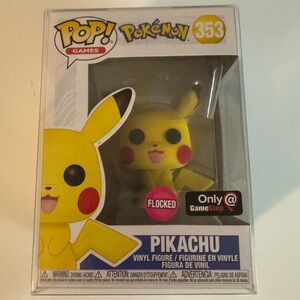 ⚡️353 Funko Pop Games Pokémon Pikachu Flocked Only at GameStop⚡️